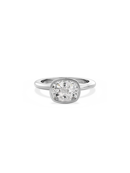 Elongated Cushion Signature Bezel Solitaire Ring