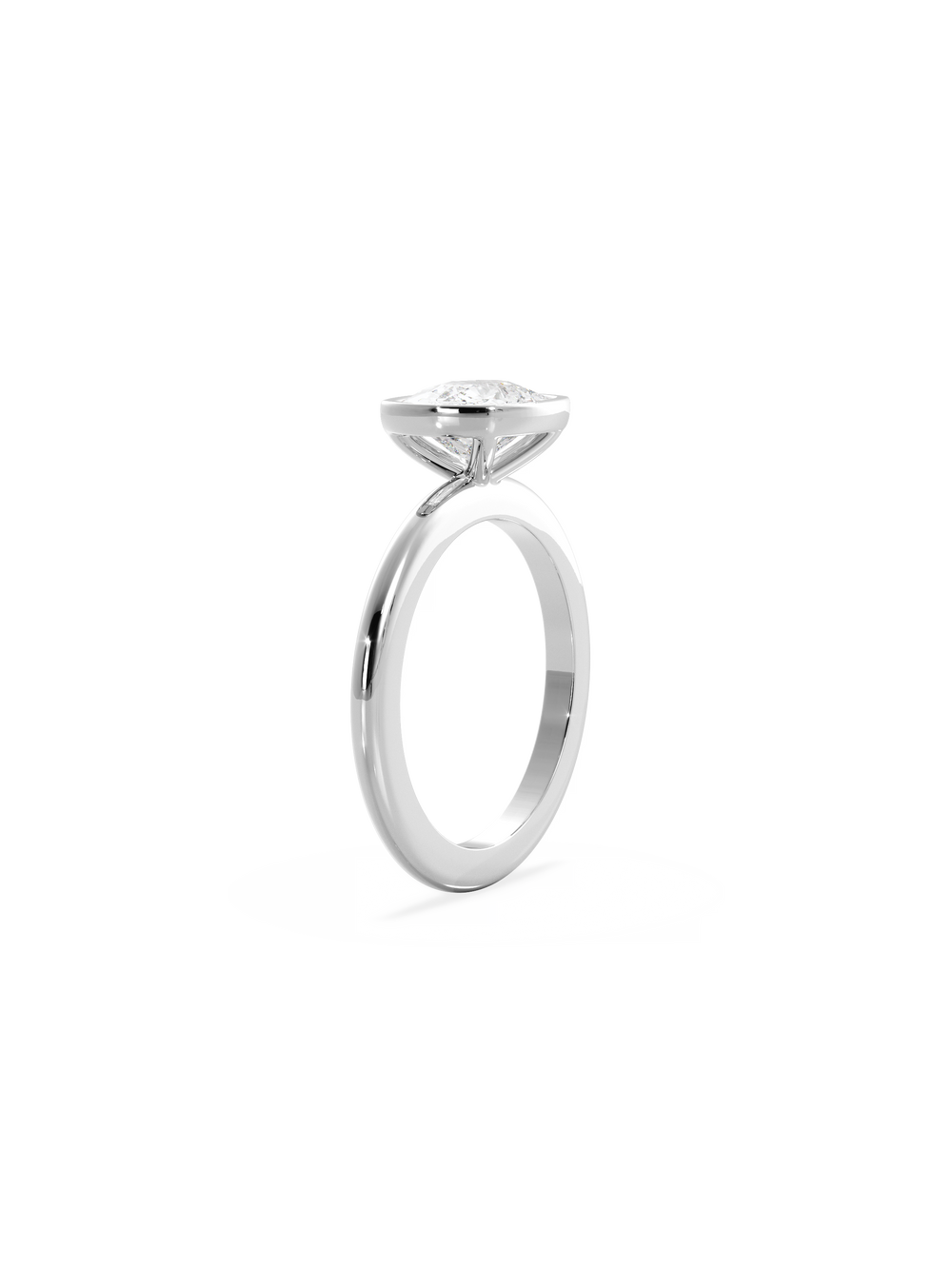 Elongated Cushion Signature Bezel Solitaire Ring - View 