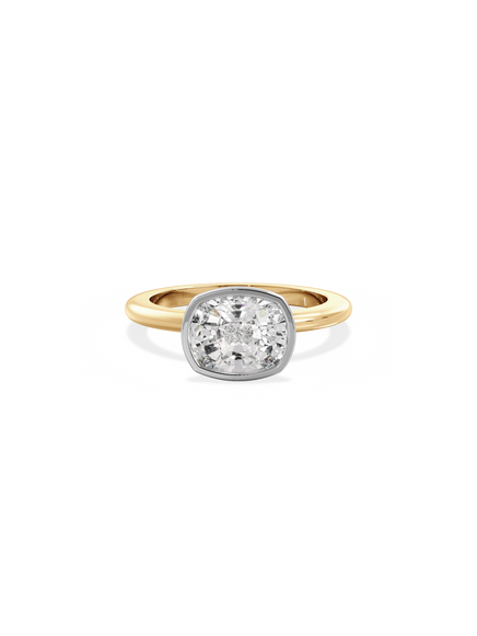Elongated Cushion Signature Bezel Solitaire Ring