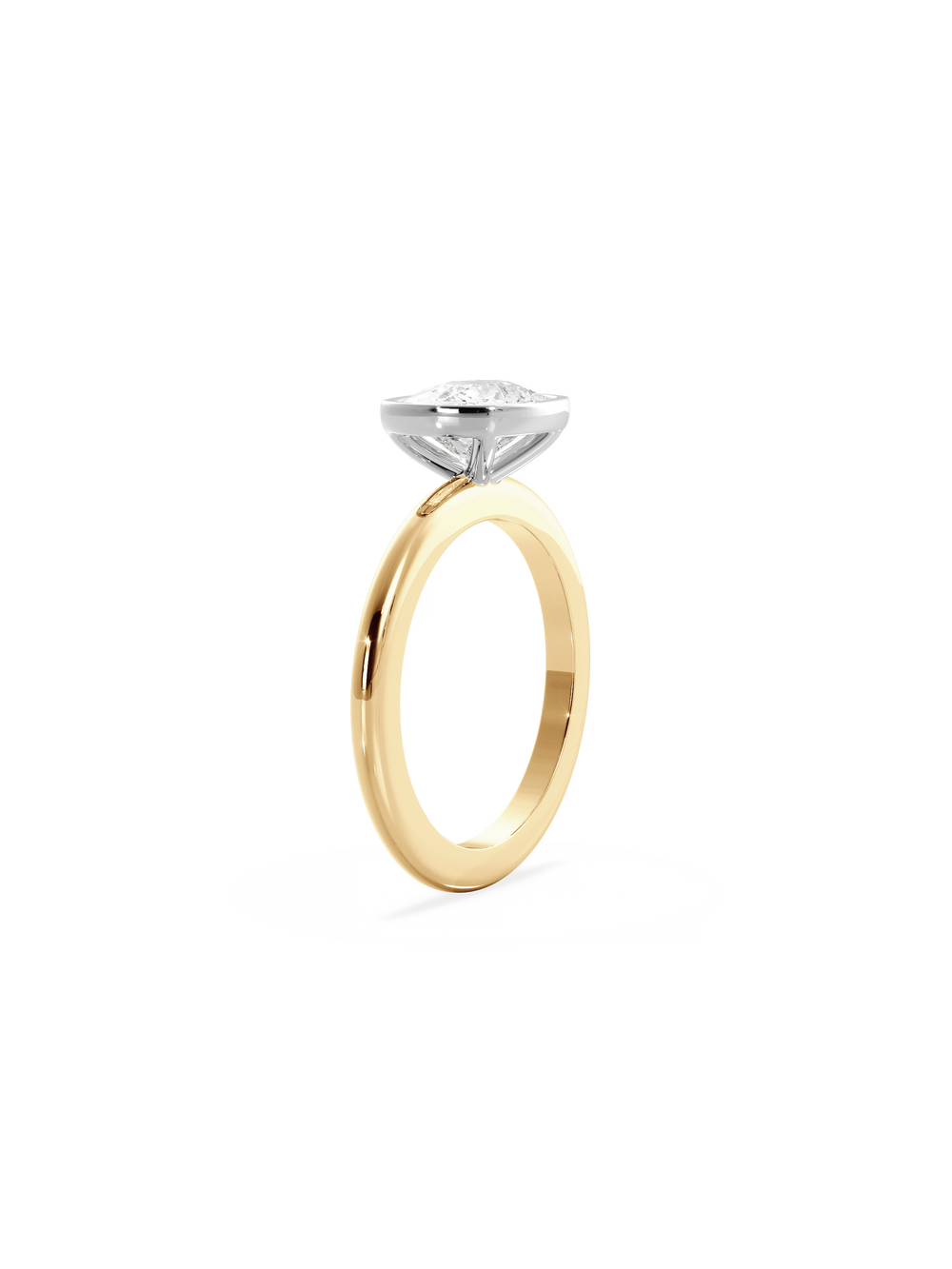 Elongated Cushion Signature Bezel Solitaire Ring - View 