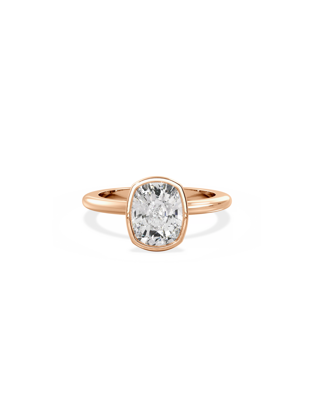 Elongated Cushion Signature Bezel Solitaire Ring - View 