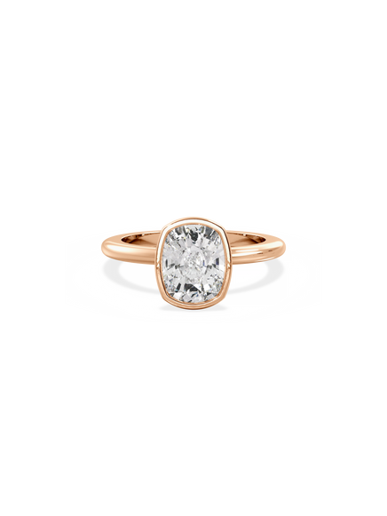 Elongated Cushion Signature Bezel Solitaire Ring