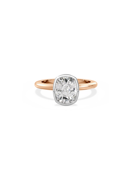 Elongated Cushion Signature Bezel Solitaire Ring