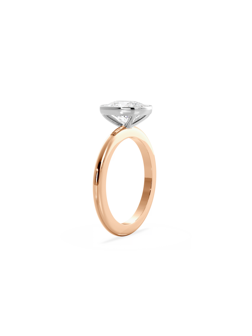 Elongated Cushion Signature Bezel Solitaire Ring - View 