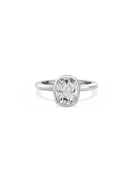 Elongated Cushion Signature Bezel Solitaire Ring