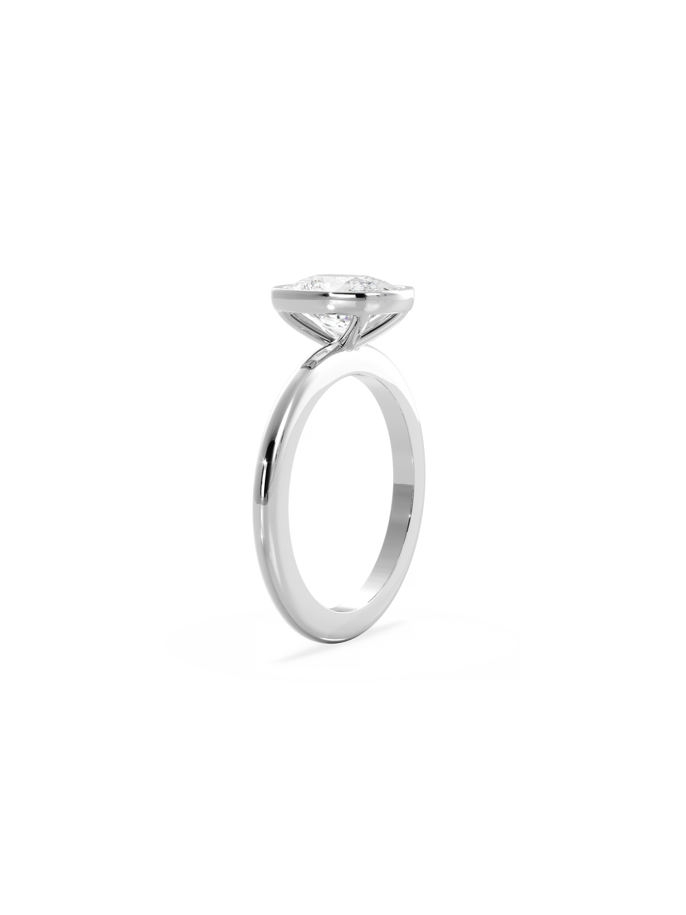 Elongated Cushion Signature Bezel Solitaire Ring - View 