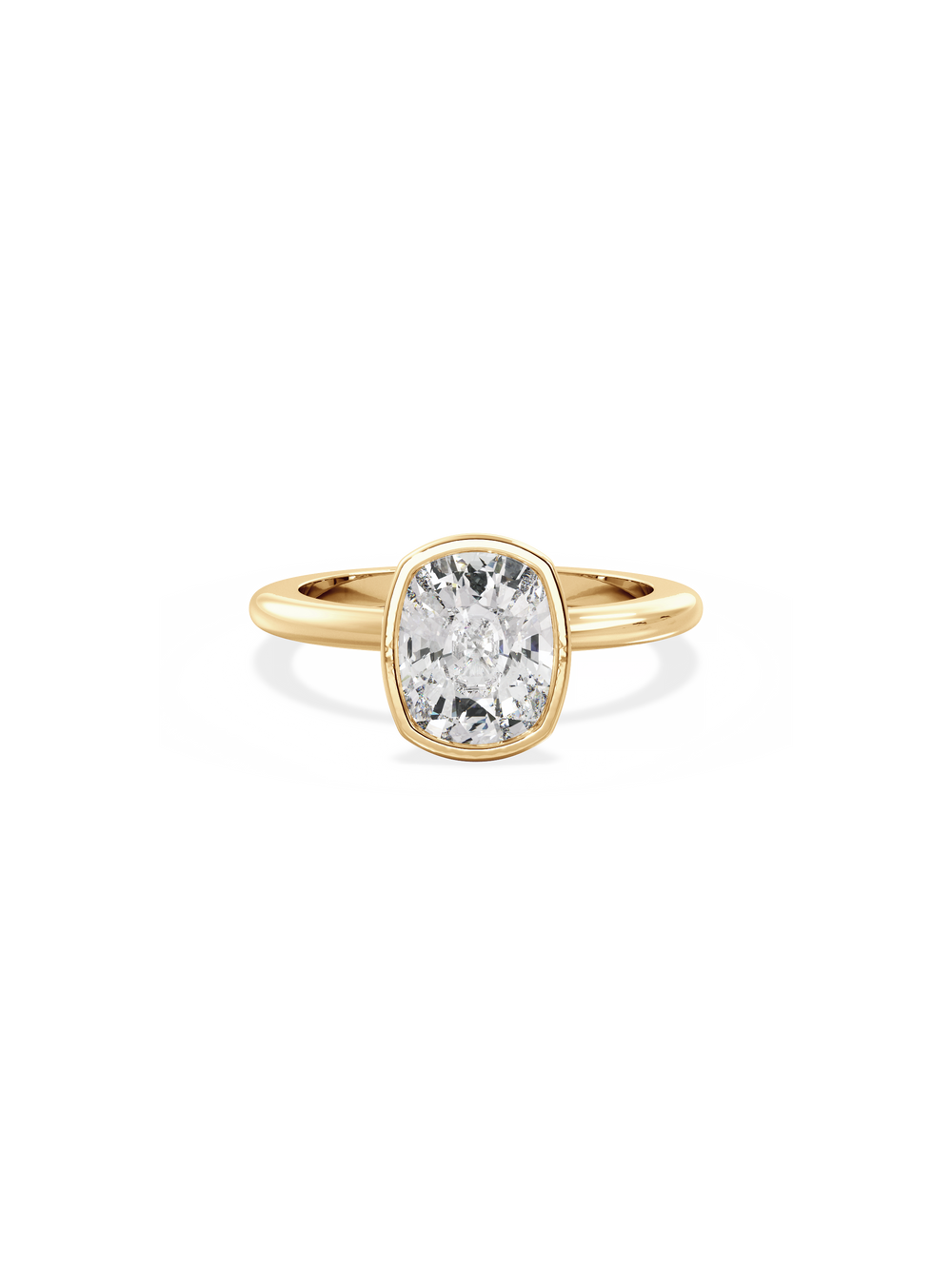 Elongated Cushion Signature Bezel Solitaire Ring - View 