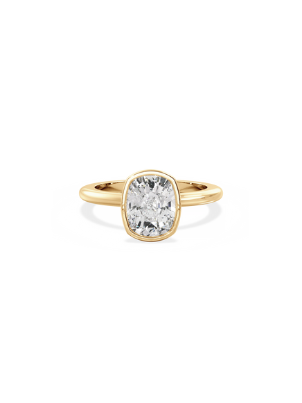Elongated Cushion Signature Bezel Solitaire Ring
