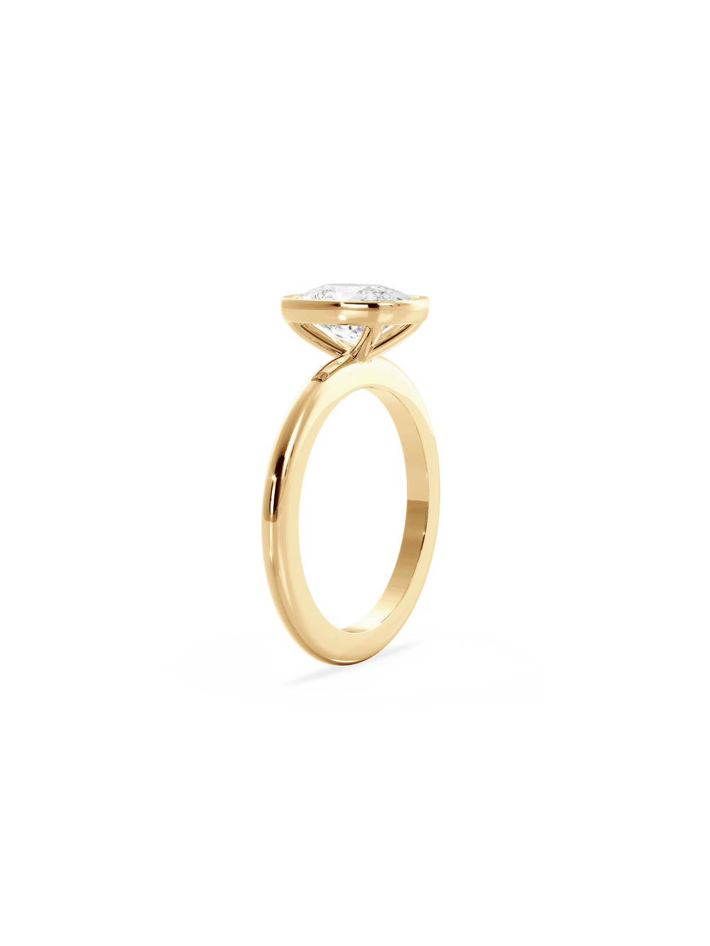 Elongated Cushion Signature Bezel Solitaire Ring - View 