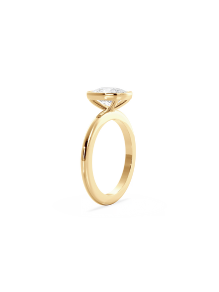 Elongated Cushion Signature Bezel Solitaire Ring