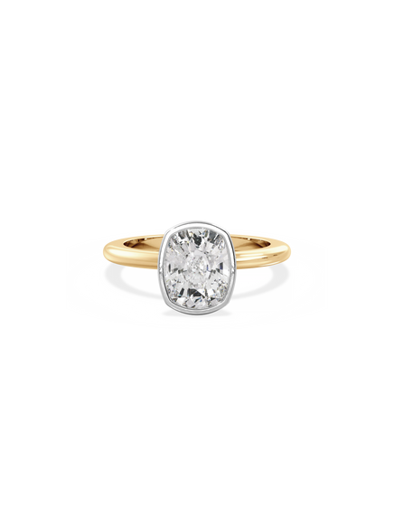 Elongated Cushion Signature Bezel Solitaire Ring