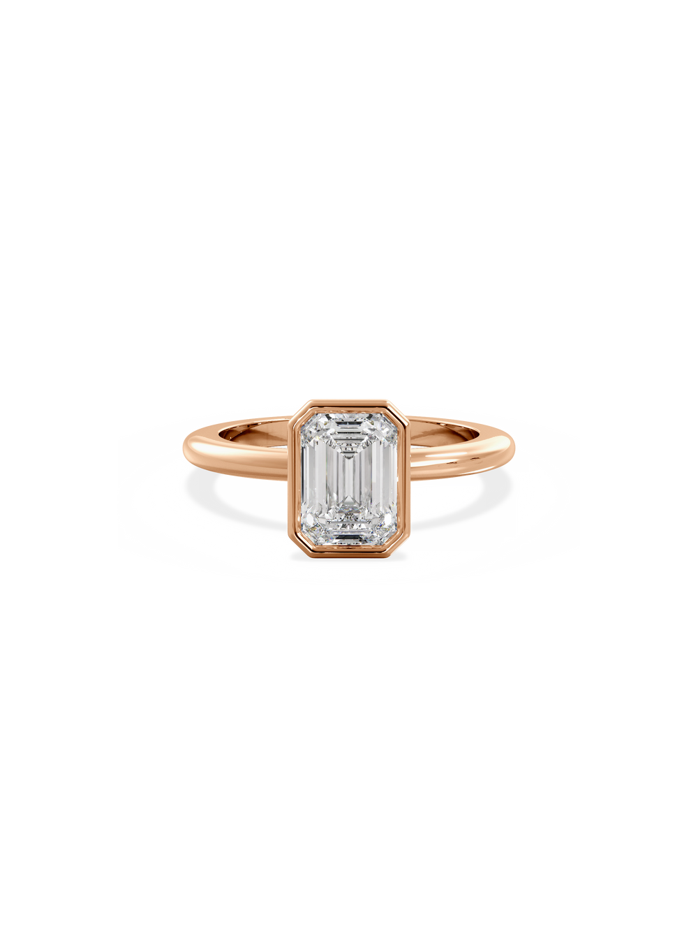 Emerald Signature Bezel Solitaire Ring - View 