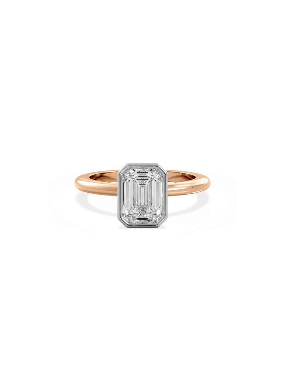 Emerald Signature Bezel Solitaire Ring - View 