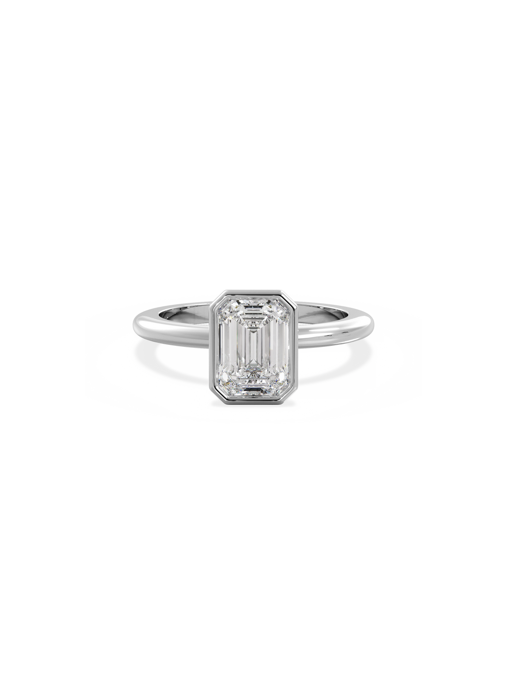 Emerald Signature Bezel Solitaire Ring - View 
