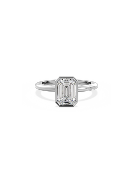 Emerald Signature Bezel Solitaire Ring