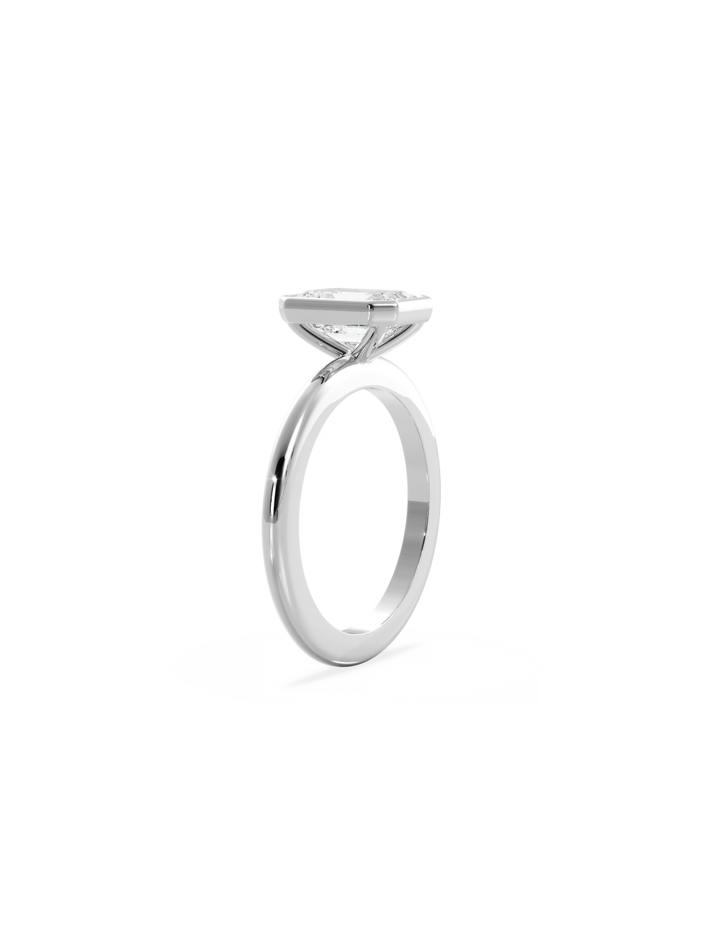 Emerald Signature Bezel Solitaire Ring - View 