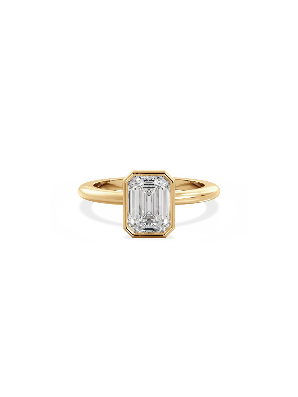 Emerald Signature Bezel Solitaire Ring - View 