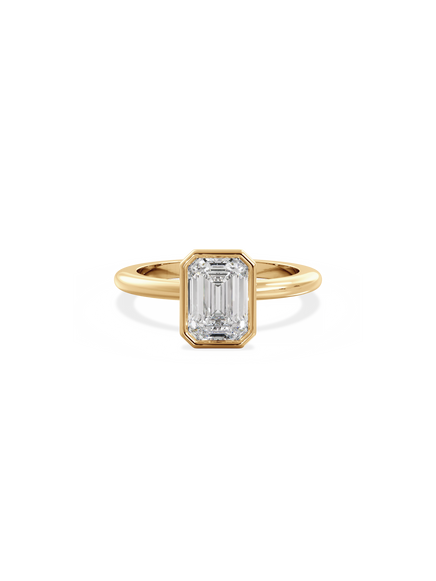 Emerald Signature Bezel Solitaire Ring