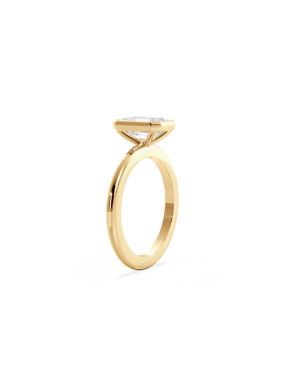 Emerald Signature Bezel Solitaire Ring - View 