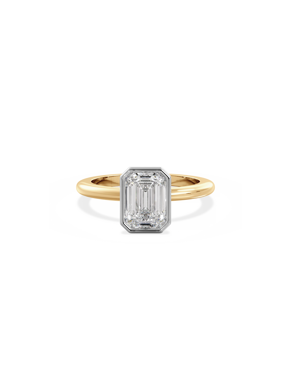 Emerald Signature Bezel Solitaire Ring - View 