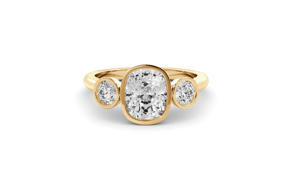 Elongated Cushion Bezel Cosmic Trio