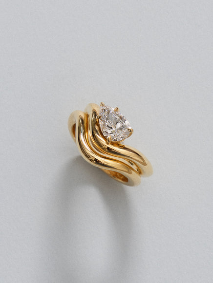 1.52ct Floating Pear Jean Contour Solitaire Ring