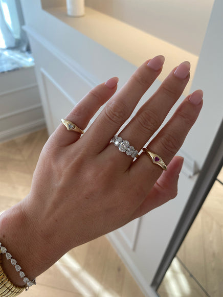 Lab-Grown Diamond Heart Signet Ring