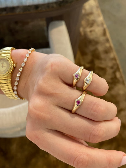 Ruby Heart Signet Ring