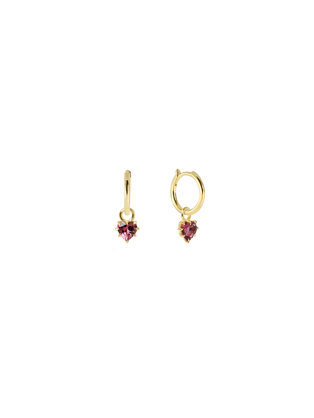 Heart Gemstone Drop Earrings - View 