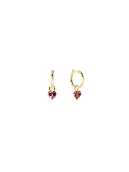 Heart Gemstone Drop Earrings
