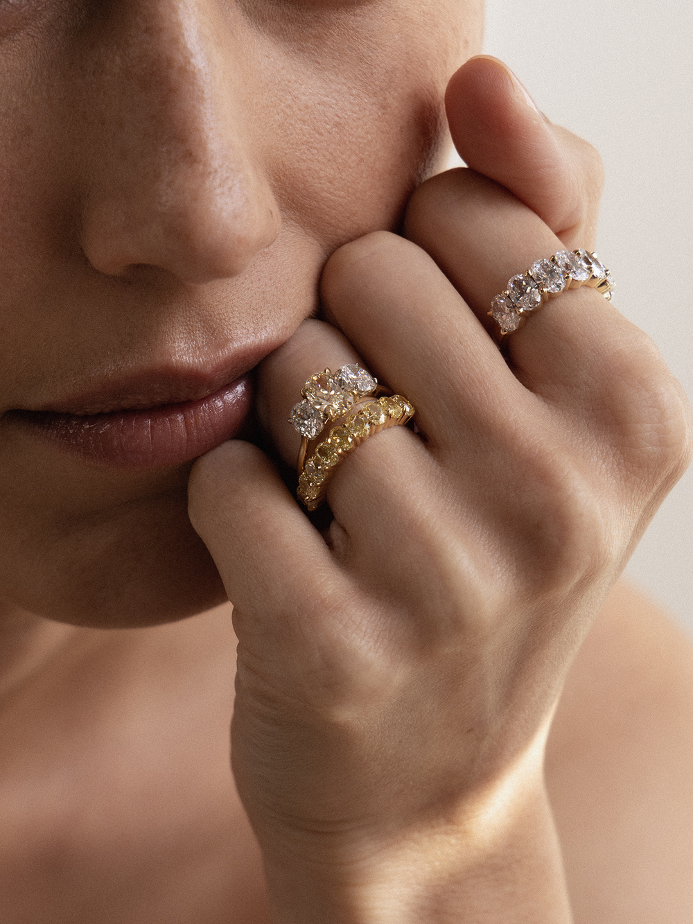 0.25ct Yellow Diamond Cleo Ring - View 