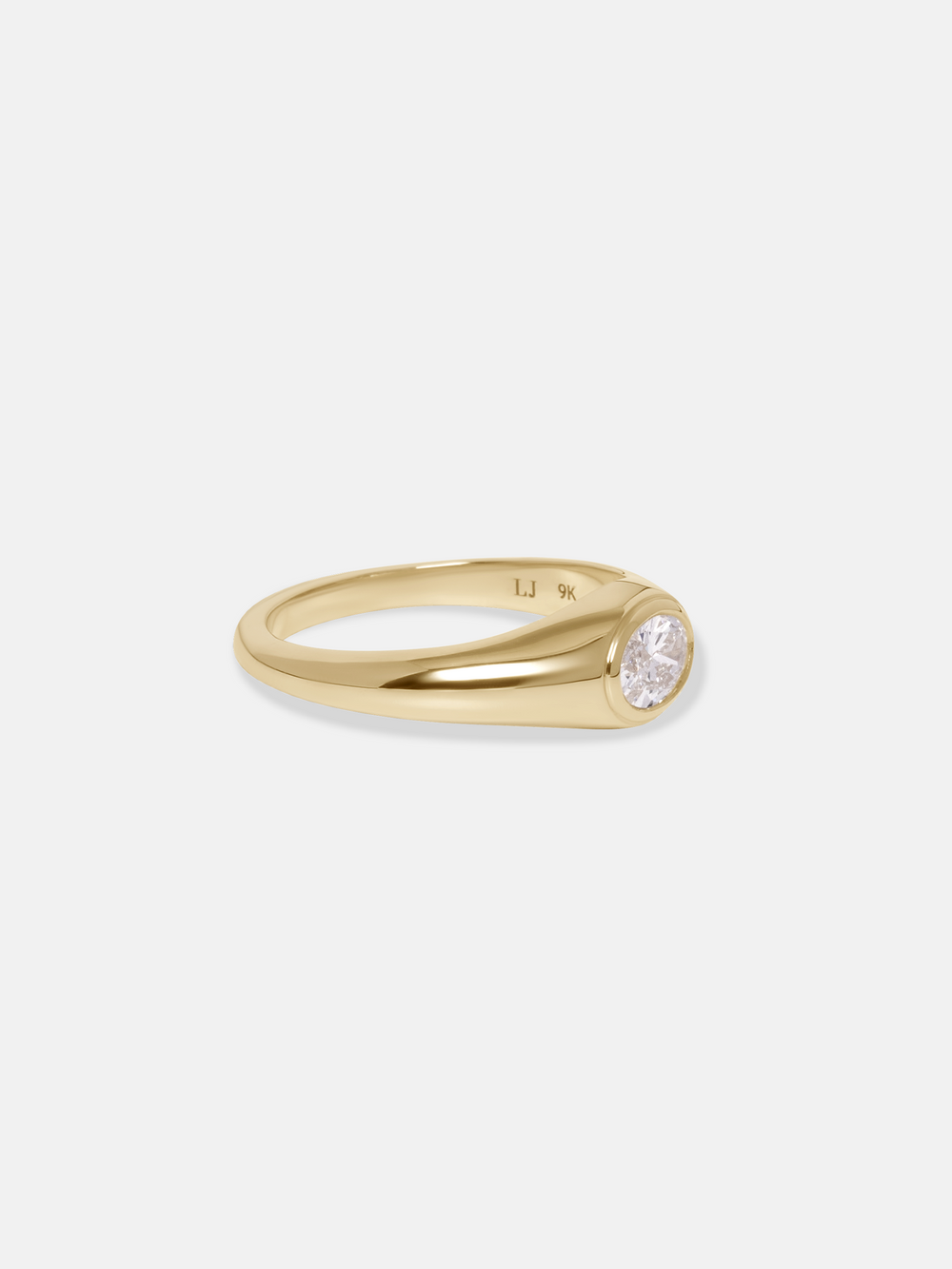 Petite Oval Diamond Signet Ring