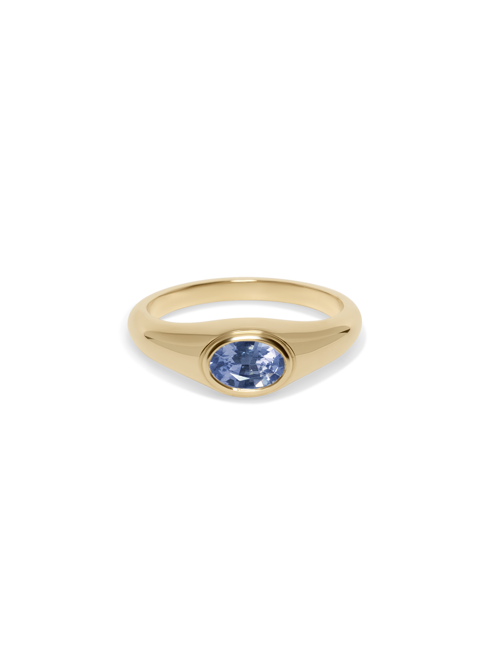 Petite Oval Sapphire Signet Ring