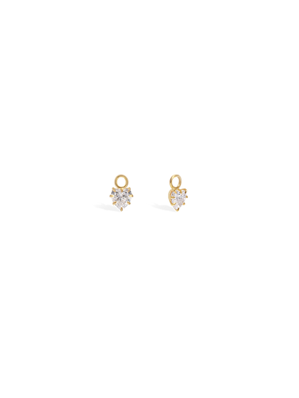 0.50ct Heart Diamond Drop Earrings