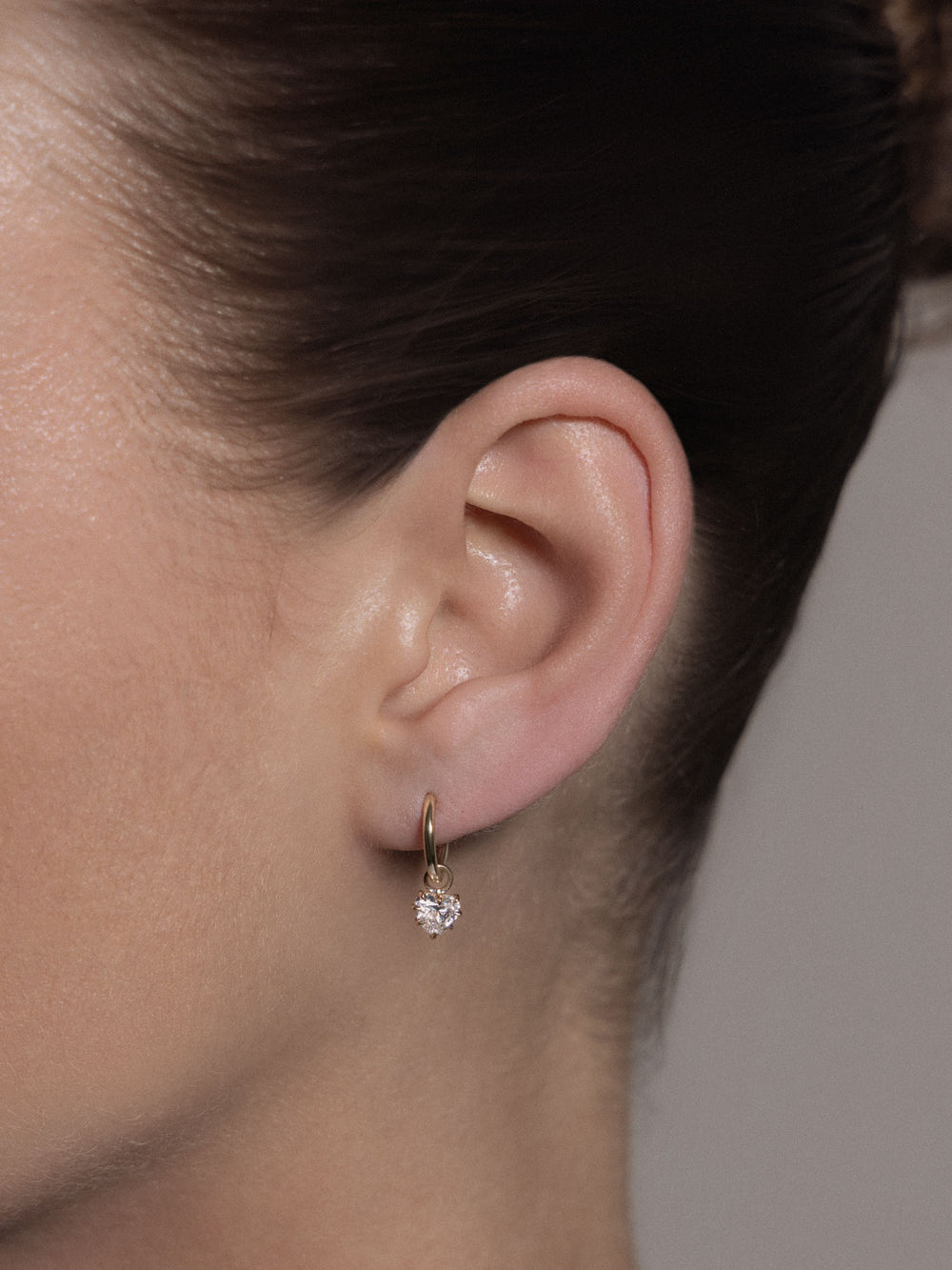 0.50ct Heart Diamond Drop Earrings - View 