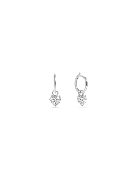 0.90ct Heart Diamond Drop Earrings