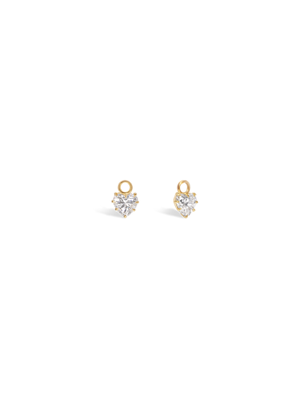 0.90ct Heart Diamond Drop Earrings