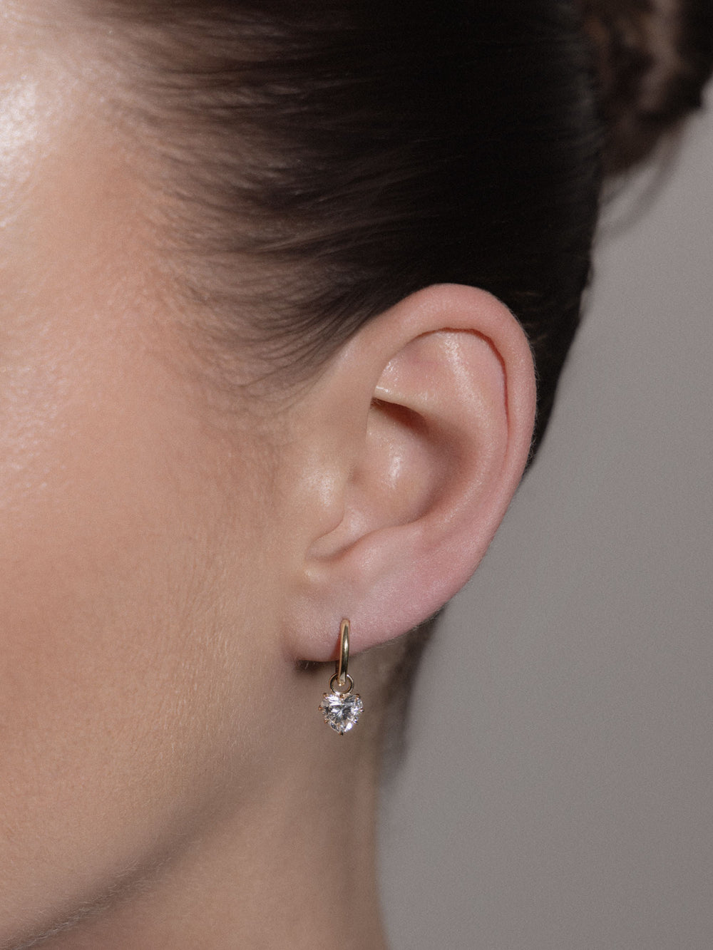 0.90ct Heart Diamond Drop Earrings - View 