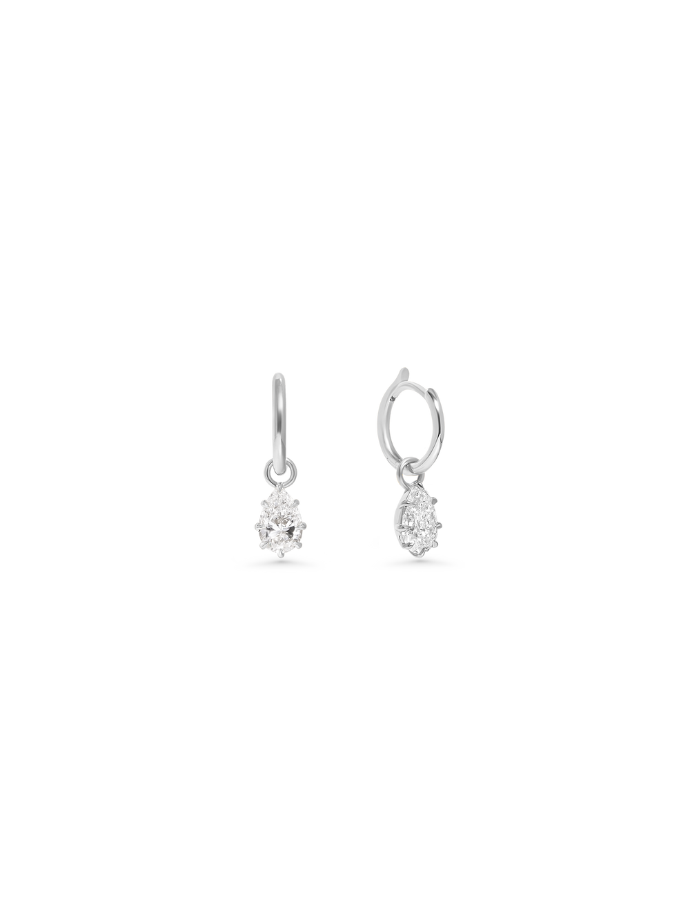0.90ct Pear Diamond Drop Earrings - View 