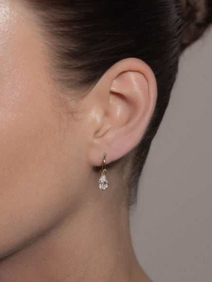 0.90ct Pear Diamond Drop Earrings