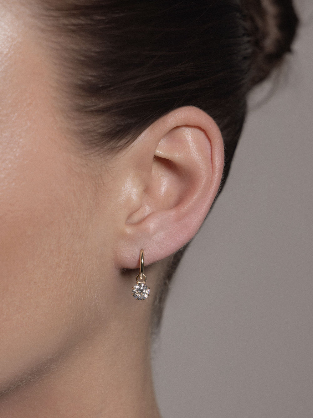 0.90ct Round Diamond Drop Earrings - View 