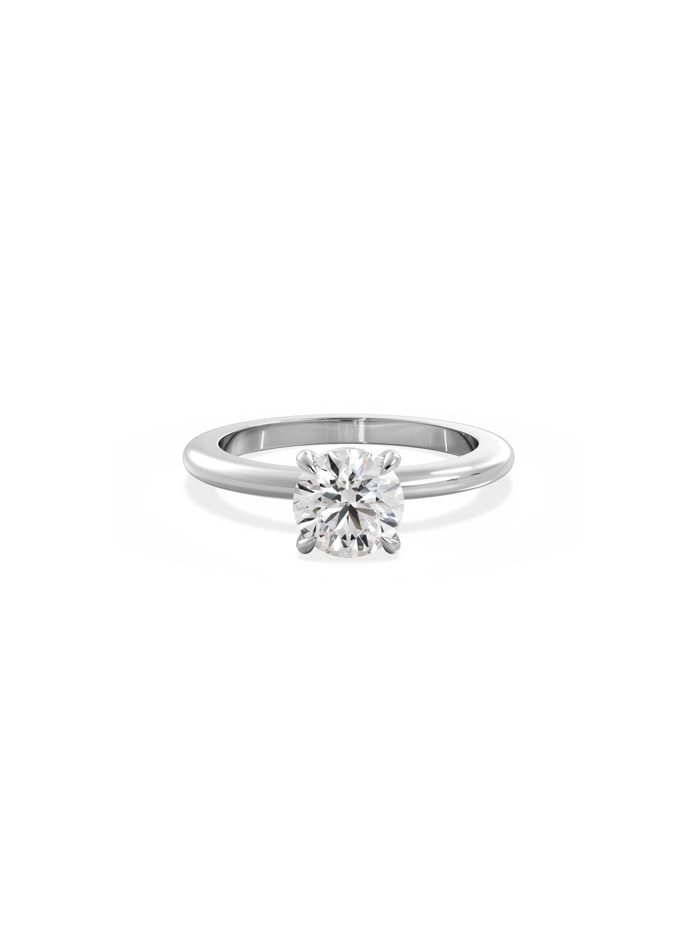 Round Ceremonial Solitaire Ring - View 
