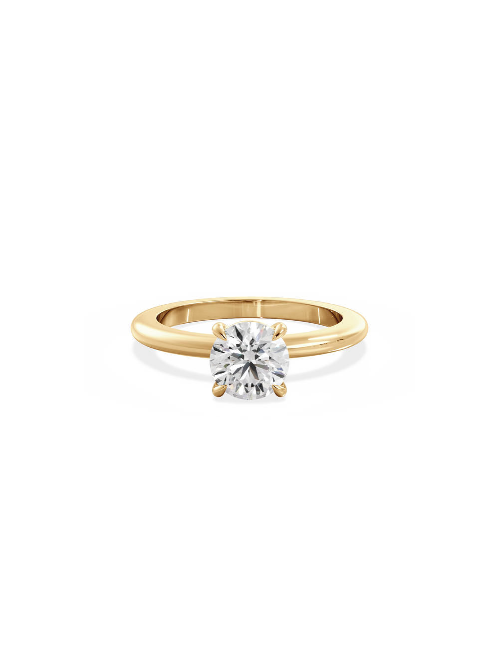 Round Ceremonial Solitaire Ring - View 