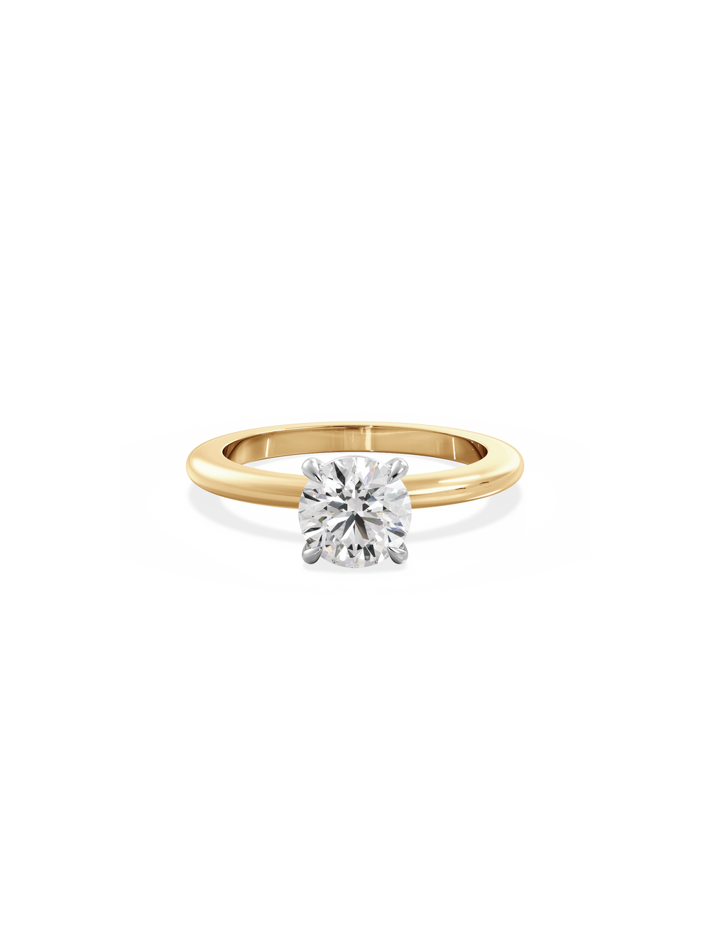 Round Ceremonial Solitaire Ring - View 
