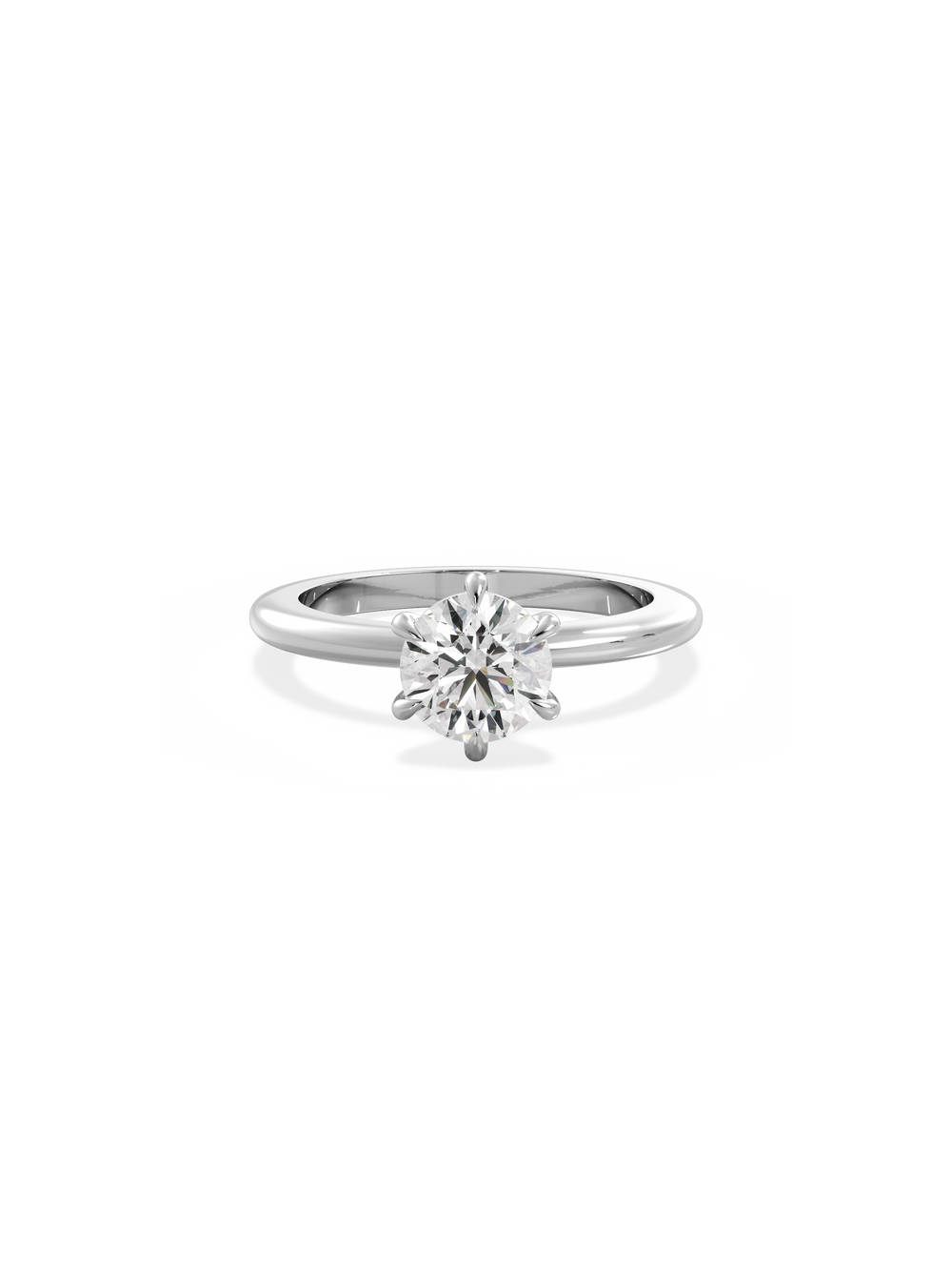 Round Ceremonial Solitaire Ring - View 