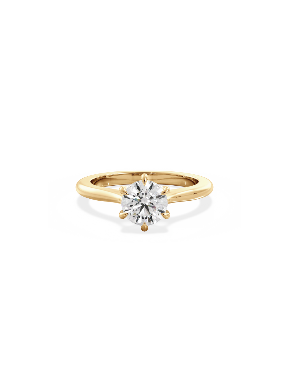 Round Classic Solitaire Ring - View 