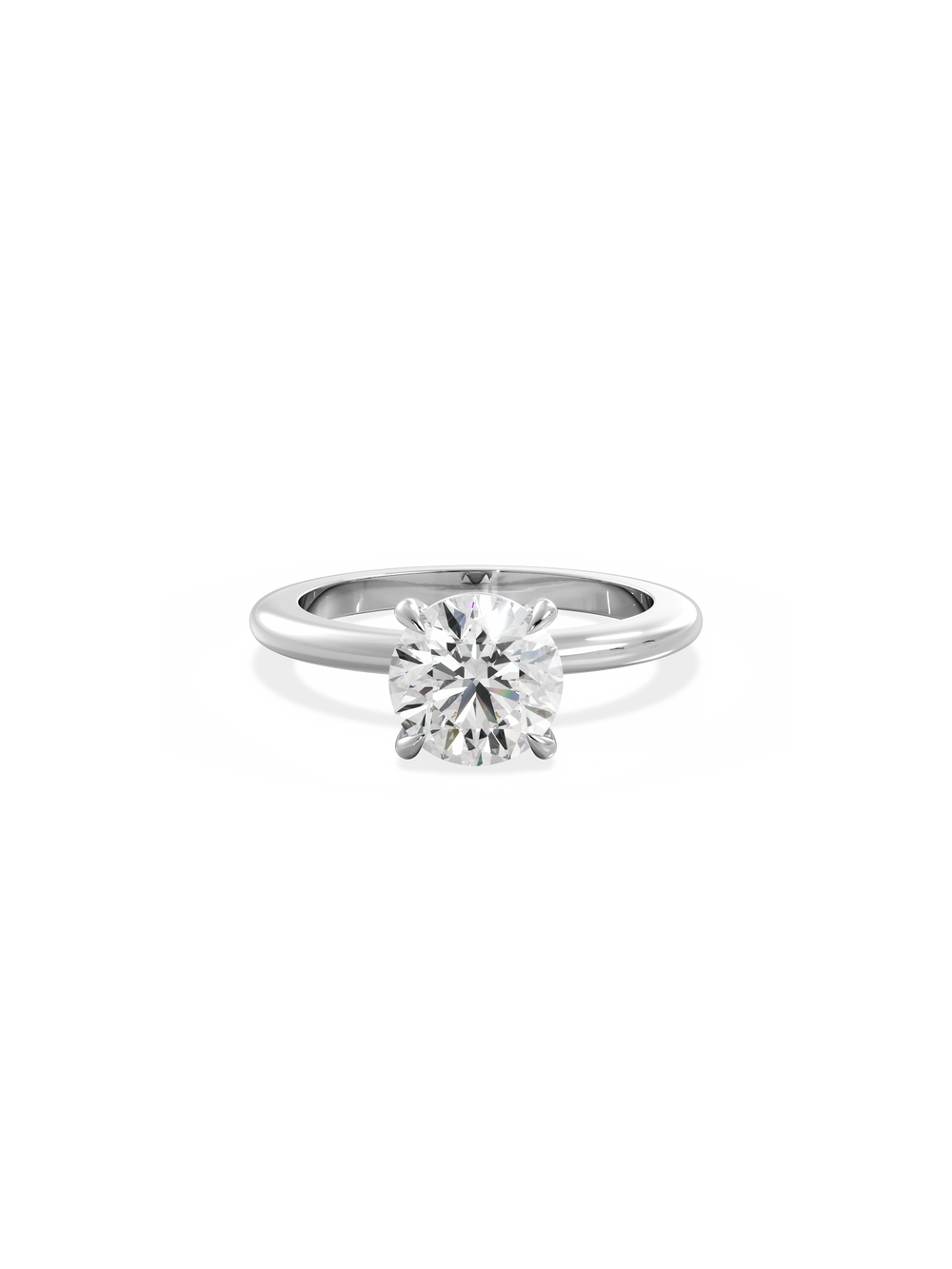 Round Ceremonial Solitaire Ring - View 