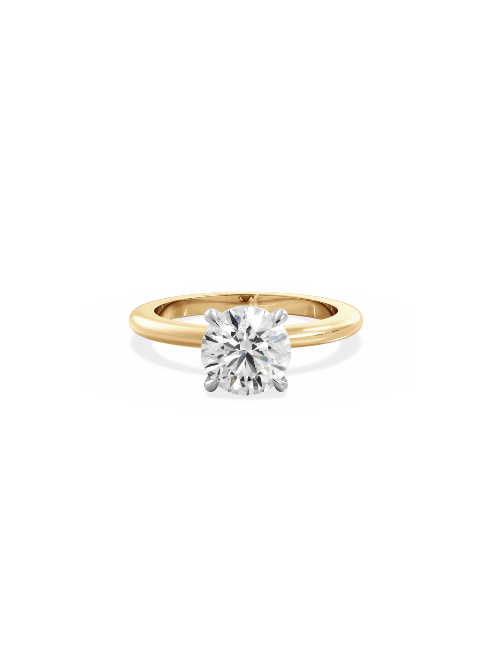 Round Ceremonial Solitaire Ring - View 