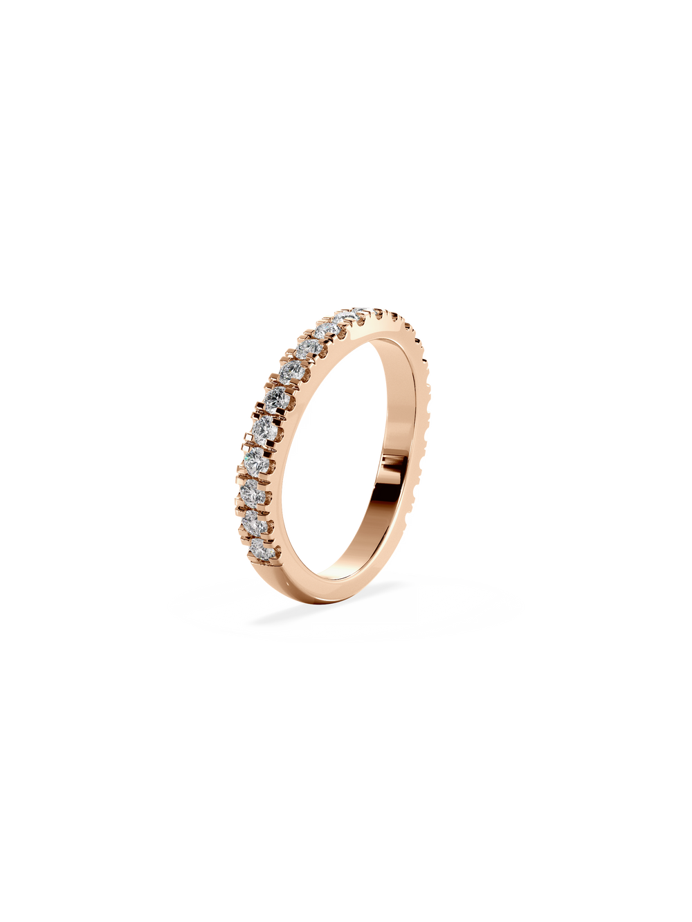 Contour Shimmer Ring - 3/4 Pavé - View 