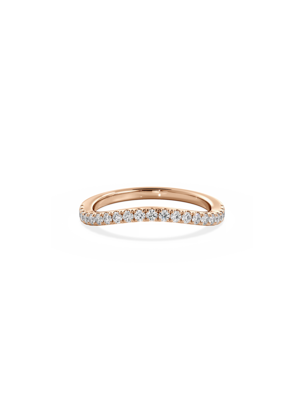 Contour Shimmer Ring - 1/2 Pavé - View 